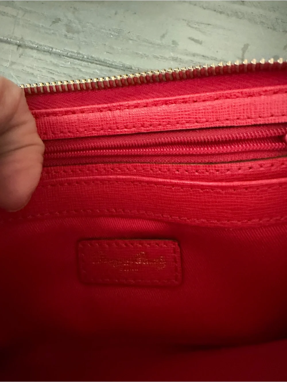 Dooney & Bourke Red Double Zip Wristlet Wallet